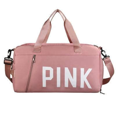 China Fashion Logo Large Female Travel Bag Custom Pocket Fashion Cross - Body Sports Travel Bag Shoe Compartment Clothing Storage Bag for sale