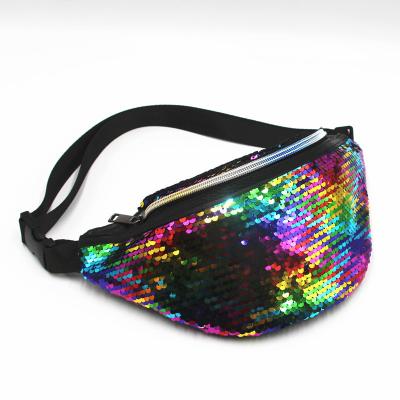 China Water Proof Glitter Waist Bag Women Cross - Body Bags Ladies Fanny Pack For Women Handbag Bum Belt Chest Bag Female Waist Packs for sale