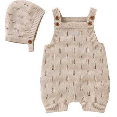 China Baby Rompers Soft Cozy Winter Clothes Long Sleeve Knitted Boy Girl Cotton Newborn Overalls Hats Sets Autumn Toddler Infant Outfits for sale