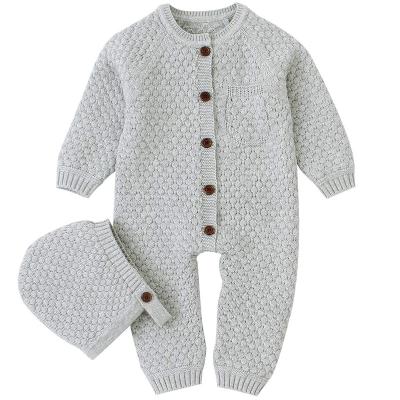 China Soft Comfy Solid Knitting One-Piece Spring Autumn Newborn Baby Girls Jumpsuit Girls Romper Babies Boy Toddler Outfit Cotton Long Sleeve for sale