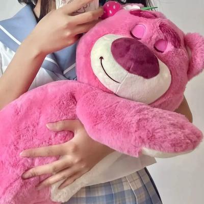 China Anti-Bacteria High quality cute plush toys Creative Strawberry Bear throw pillows for home decor for sale