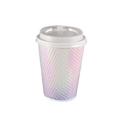 China Sustainable Modern home use custom Eco-friendly with lid disposable Double Insulated Paper Cups for sale