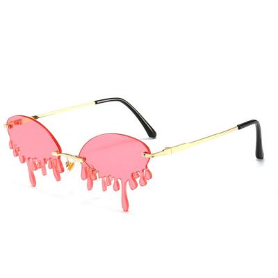 China New Lightning Teardrop Party Sun Glasses Funny Transparent Water Drip Drop Prop Sunglasses for sale