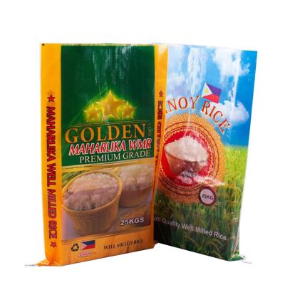 China Recyclable 25kg 50kg Plastic Woven Rice Packing Bag, Laminated PP Woven Rice Sack, 50kg Transparent Rice Bag For Sale for sale