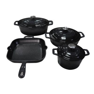 China Sustainable high quality cast iron enamel dutch oven casserole set cookware enamel pot for sale