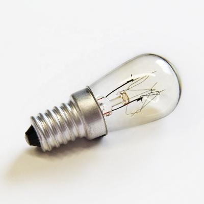 China Aluminum/brass/nickel steel shape oven incandescent light bulb T22 220V e14 15W refrigerator tubular filament for sale