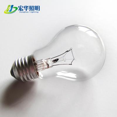 China A55 A60 E27 25w 120v long life colorful aluminum/brass clear incandescent bulbs for decoration for sale