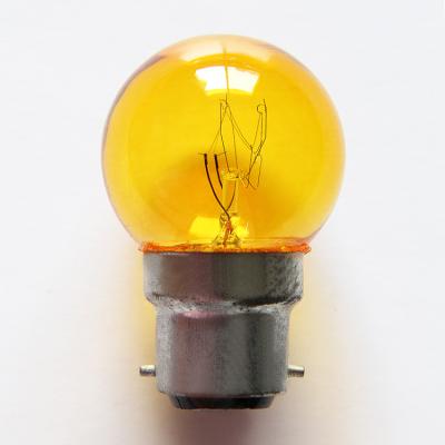 China G40 110V 220V E27 B22 5w Yellow Color Aluminum/Brass Incandescent Light Bulb for Home and Other Use for sale