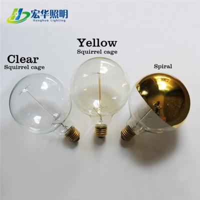 China G125 25W Filament Lamp Brass Industrial Incandescent Light Bulb For Decorative for sale