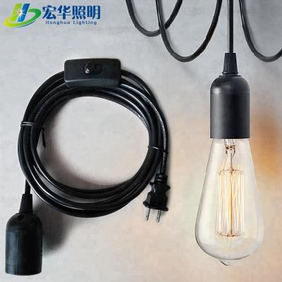 China Screw Lamp Base E26 E27 Light Bulb Socket Pendant Cloth Light Cord for sale