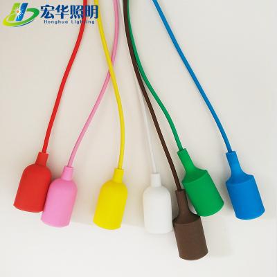 China E26 Screw Silicone Pendant Lamp Holder Rubber Decorative Lighting Cords For Sale for sale