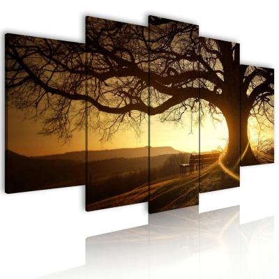 China Wholesale 5 Panel Tree Canvas Painting Living Room Wall Decor Landscape Decoration Home Wall Art from International Organization for Standardization for sale