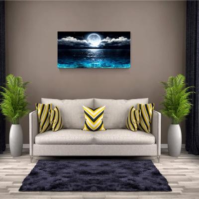 China Modern Modern Wall Art Print Paintings Artwork Wall Art Moon Sea Ocean Landscape Picture Canvas for sale