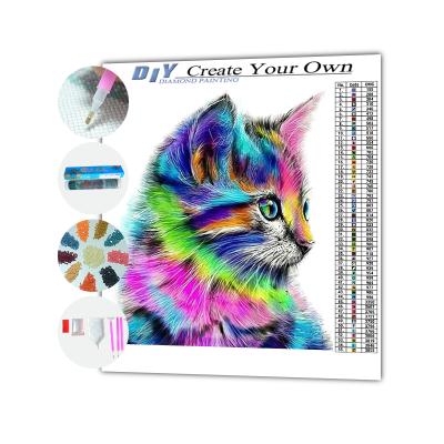 China Cute Cat Square Drill Diamond Painting Kit Custom 5d Animal Rhinestone Mosaic Diamond Painting Wholesale Modern Full for sale