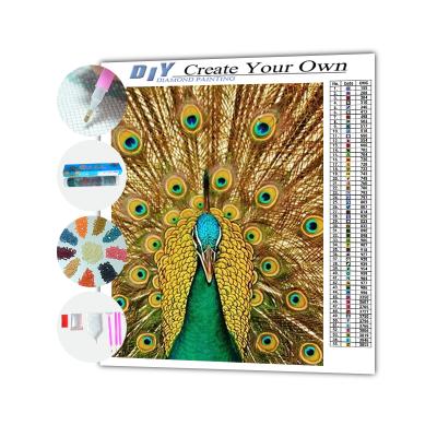 China Modern Special Diamond Home Decoration Peacock 5d Diamond Wall Art Painting Beautiful for sale