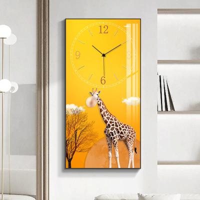 China Modern Wholesale Clock Animal Home Wall Decor Giraffe Decorative Painting for sale