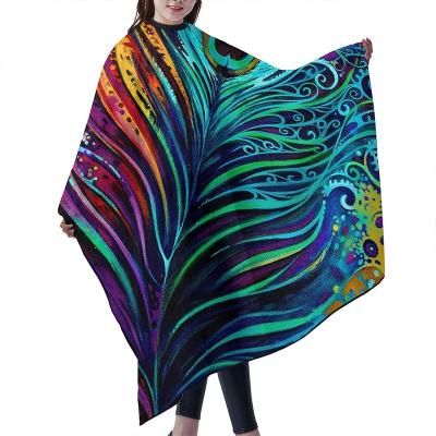 China Size Adjustable Polyester Design Waterproof Hairdresser Salon Haircutting Custom Stylist Cape for sale