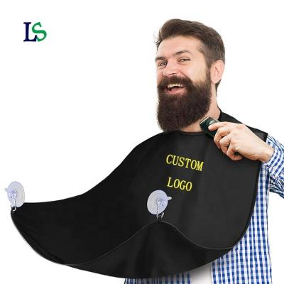 China Wholesale Logo Print Adjustable Waist Hair Waterproof Non-Stick Shaving Catcher For Men With 2 Suction Cups Balancing Beard Cap for sale