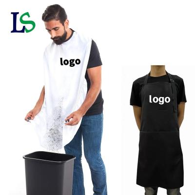 China Adjustable Size Man Gift Stylist Haircut Barber Salon Shaving Custom Logo Cape Bib Apron Beard Catcher for sale