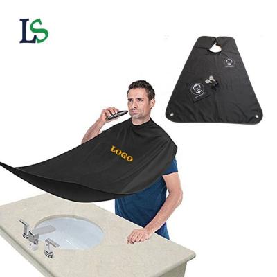 China Wholesale Adjustable Size Men Shaving Cape Catcher Apron With Logo Printing Facial Hair Catcher Bib Custom Beard for sale