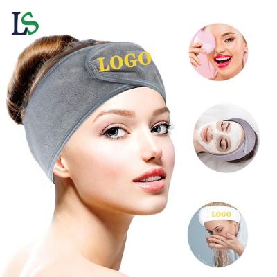 China Skin Care Microfiber Salon Makeup Skin Care Headbands Face Embroidery Logo Hair Spa Headband Wash Custom Women for sale