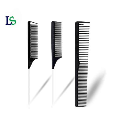 China Lingsheng Durable Wholesale Anti-static Heat Resistant Salon Hairdressing Logo Haircut Plastic Comb for sale