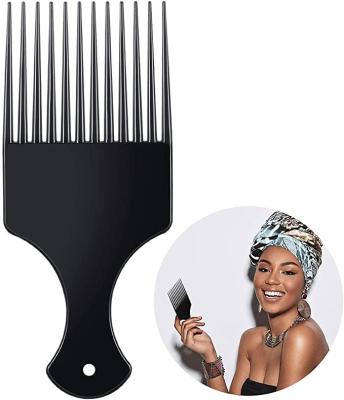 China Salon Barber Hair Pick Plastic Wide Tooth Hairdressing Styling Tool Black Afro Comb for sale