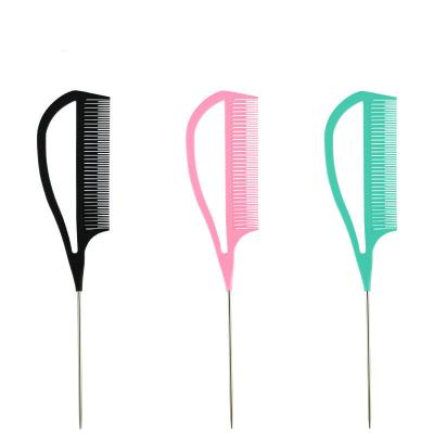 China Salon Braiding Fin-tooth Styling Hair Salon Custom Logo Hair Stylist Accenting Tail Comb for sale