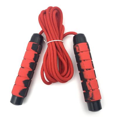 China Polyester+ non-woven fabric + rubber in stock over grabbing and weighted weaving jump rope, adjustable length for fitness workouts, high graduate competition, home use for sale