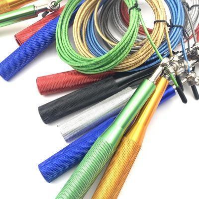 China MEISBANG Colorful Metal Grip Jump Rope Aluminum Alloy Handle PVC Coated Steel Wire Jump Rope for Exercise Home Gym for sale