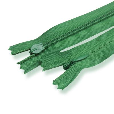 China China #3 Wholesale Price HVV Zipper Nylon Fabric Tape Invisible Green Supplier for sale