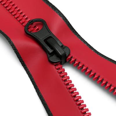 China Other HVV No 5 PVC 10cm 50cm Open End Waterproof Plastic Zipper Red Corn Teeth For Jacket for sale