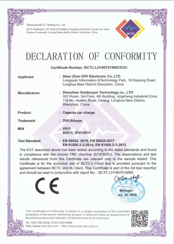 CE - Shenzhen Divi Electronic Co., Ltd.