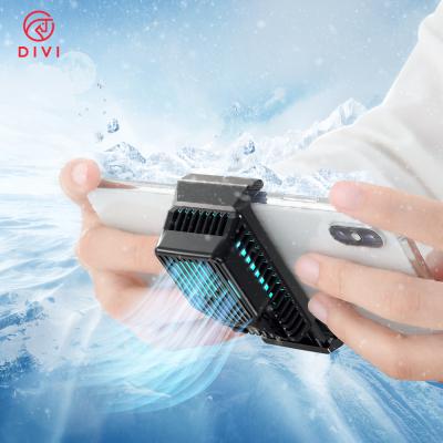 China DIVI Mini Mute Phone Cooler Fan Heatsink Gaming Pad Smart Phone Holder Newest Product Universial Mobile for sale