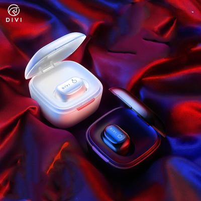 China Luxury DIVI Mini Wireless Earphone Hidden In-ear Luxury Single Wireless Earphone With Charging Case for sale