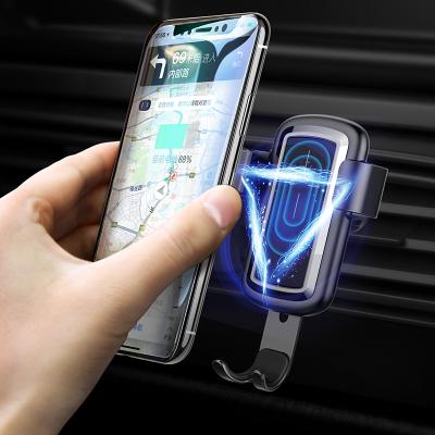 China Mobile Phone OEM Gravity Phone Wireless Charger In Car Use Fashion Style Convenient Safety Car Fast Wireless Charger For Iphone For Samsung for sale