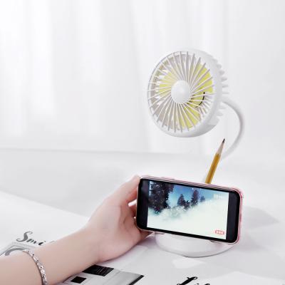 China 2020 DIVI Wholesale Small Portable Handheld Mini Electric Table USB Rechargeable Fan Lower Noise With Led Light for sale