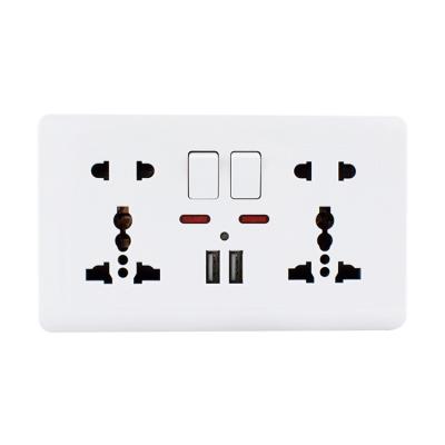 China With New Design Convenient 10 Pin Socket USB Ports With Universal 2 Gang Switch Socket / Electrical Accessories for sale