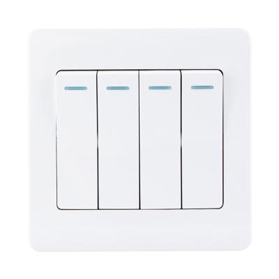 China With Hot Selling Universal Wall Switch 4 Gang 1 Way USB Ports High Quality White Control Electric Switch Home Lamp Switch for sale