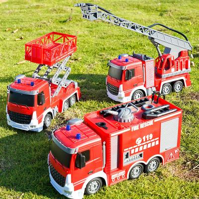 China RC Model 2021 New Amazon Hot Seller 6CH Radio Control Fire Truck Functional Lift Bucket Fully - Down Toys Car for sale