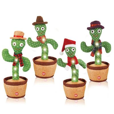 China Hot Sale Cactus Funny Dancing Funny Toys Stuffed Talking Singing Plush Electric Recording Toys 14*11*31 for sale