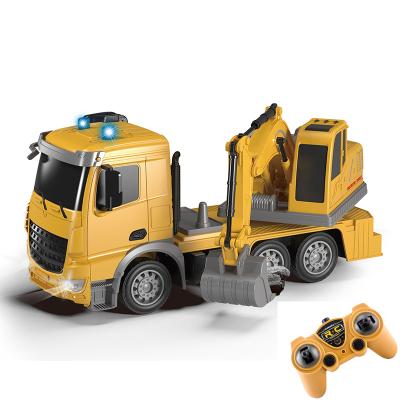 China Hot Selling RC Model Shantou 2021 New Engineering Car 1:24 6 hp rc excavator rc truck toys Chenghai remote control digging cars for kids for sale