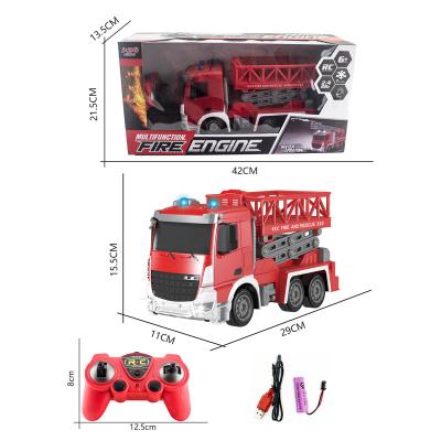 China Chenghai New RC Model RC Car 1 24 Remote Control Cars City Rescue Team Fire Engine Bucket Lift Truck Radio Control Fire Truck Toys for sale