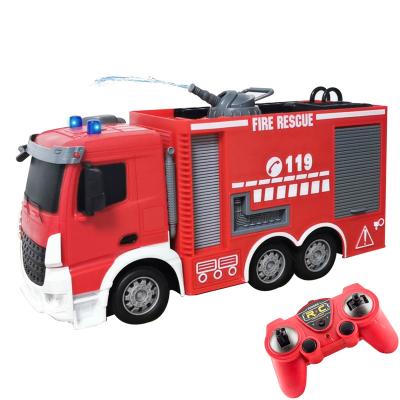 China RC Model Truck 2.4G 7ch New Arrival Rc Water Jet Fire Truck Rescue Vehicle Large Size Control With Remote Control Water Fire Pump for sale