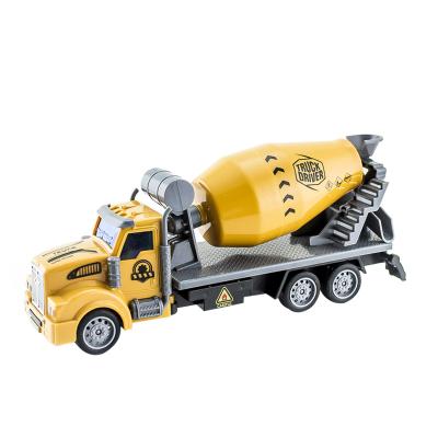 China 2020 New 1:48 Scale DIY Toys Pull Back Construction Truck Excavator With Road Sign Toys Car Toy Vehicle 21.5*5.5*9cm for sale