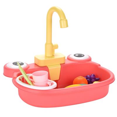 China Amazon Plastic Kids Plastic Pretend Play Kitchen Set Washing Dishes Play Kitchen Set Kids 32*26.5*27.5 for sale