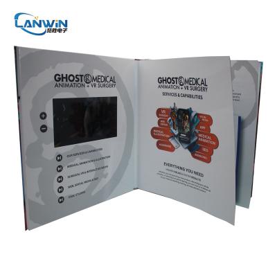 China Europe Advertising Hot Selling Luxury Crafts Video Book Selling 7 Inch LCD Video Books Video Brochure for sale