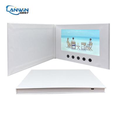 China Europe Custom 2.4 4.3 5 7 10 Inch White LCD Advertising Video Blank Brochure Video Card Greeting For Business for sale