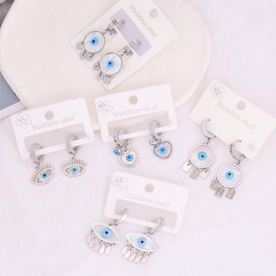 China 2022 TRENDY new fashion jewelry personalized long eye earrings tassel stainless steel stud earrings for sale