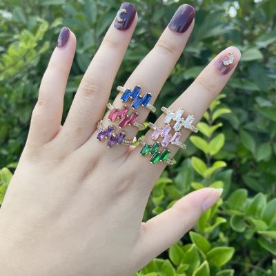 China Trendy Retro New Style Irregular Zircon Ring Simple Diamond Adjustable Rings Ring For Women Fashion 18K Gold for sale